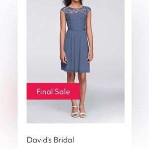 David’s Bridal cap sleeve lace dress